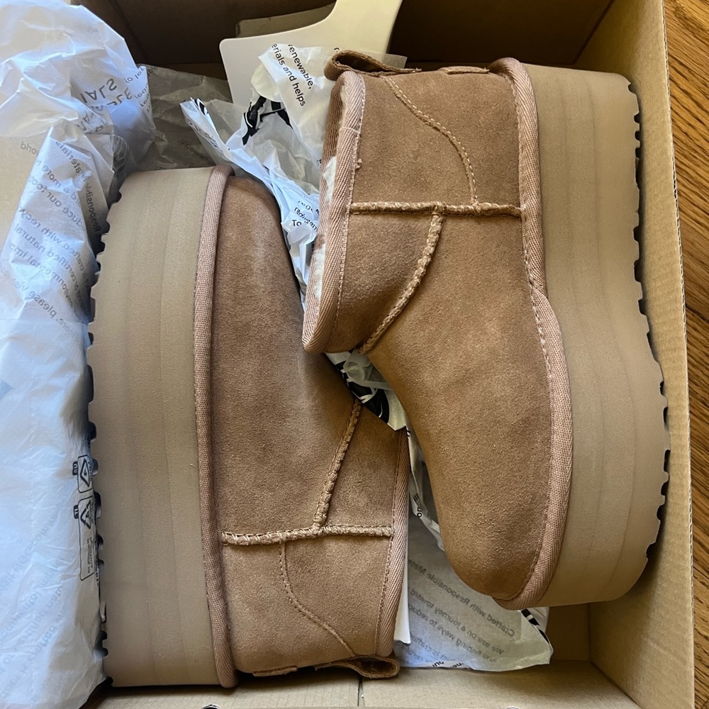 Tan Platform Suede Boots